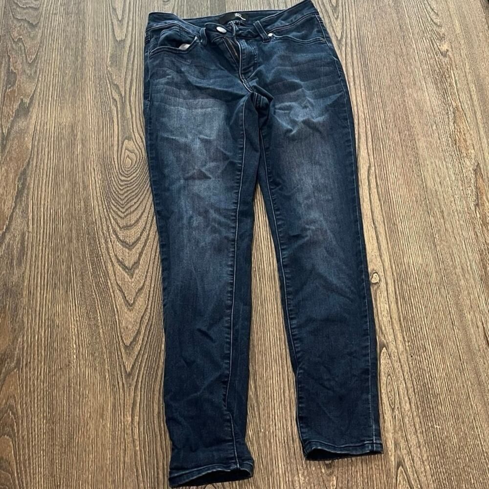 1822 Denim Womens Skinny Jeans High Rise Whisker Stretch Dark Wash Blue Size 4
